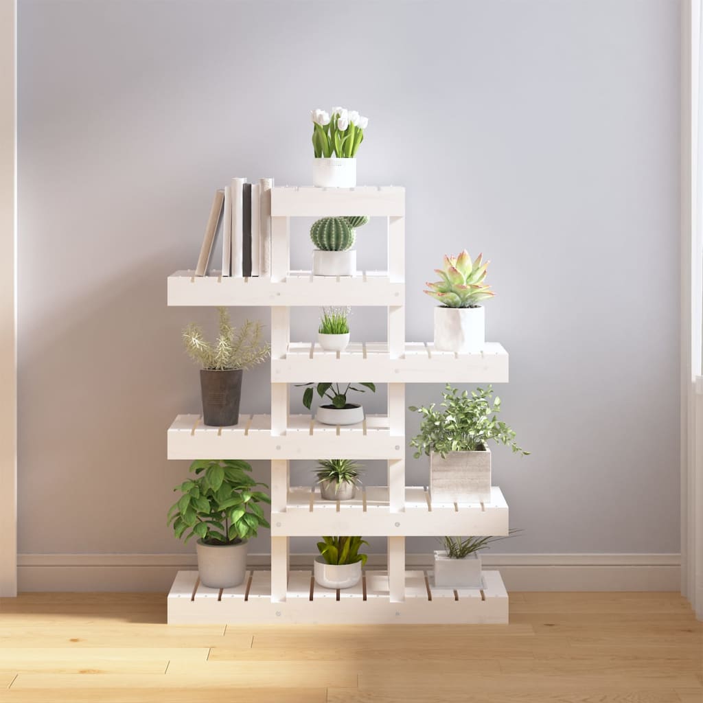 Kasviteline valkoinen 85x25x109,5 cm täysi mänty - Sisustajankoti.fi