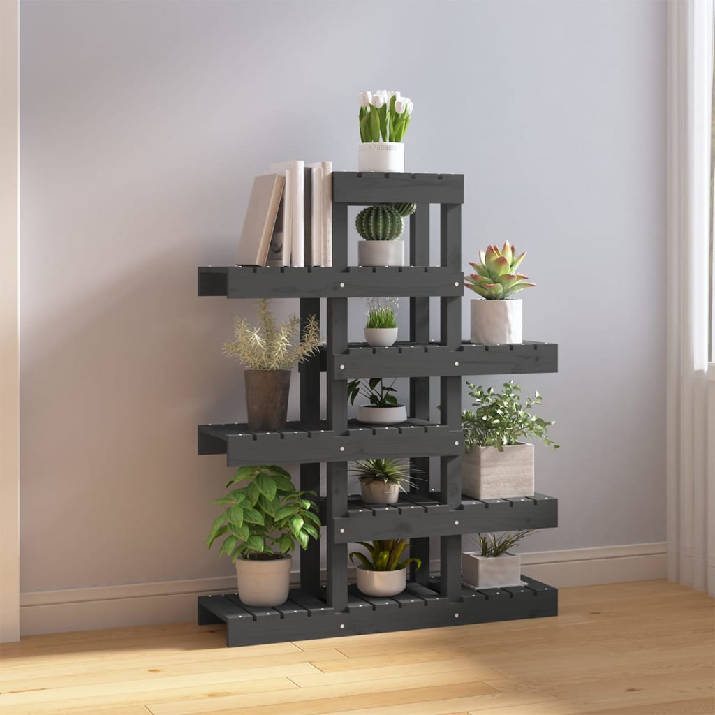Kasviteline harmaa 85x25x109,5 cm täysi mänty - Sisustajankoti.fi