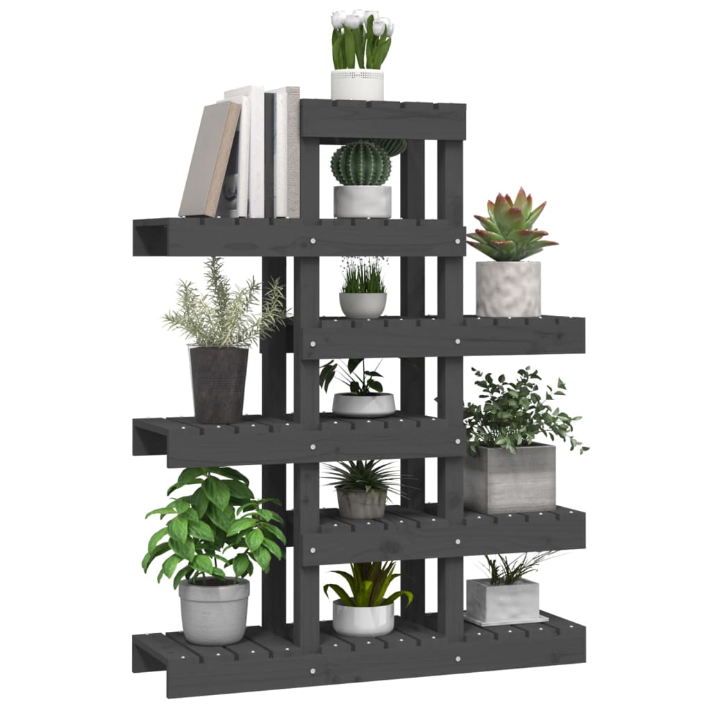Kasviteline harmaa 85x25x109,5 cm täysi mänty - Sisustajankoti.fi
