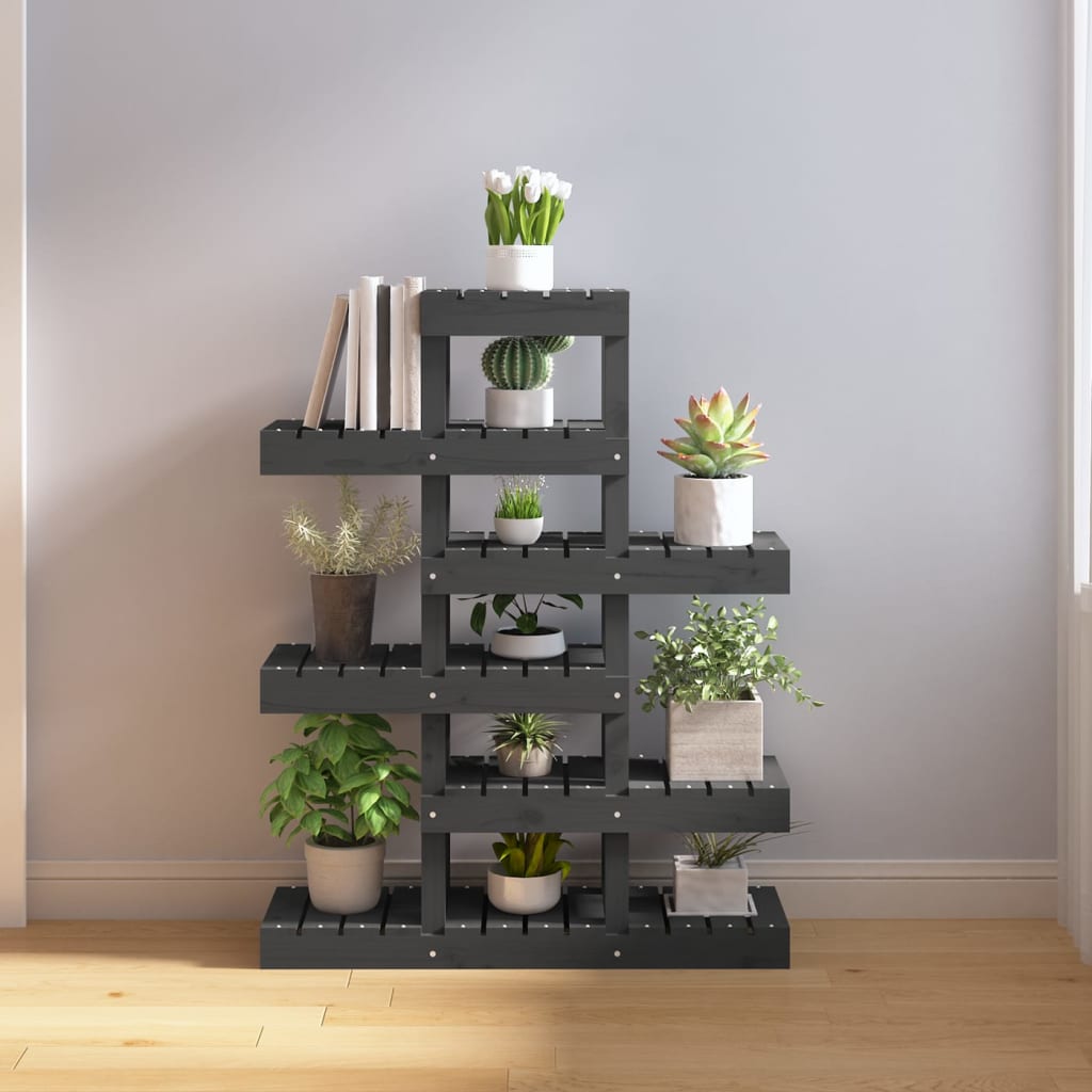 Kasviteline harmaa 85x25x109,5 cm täysi mänty - Sisustajankoti.fi