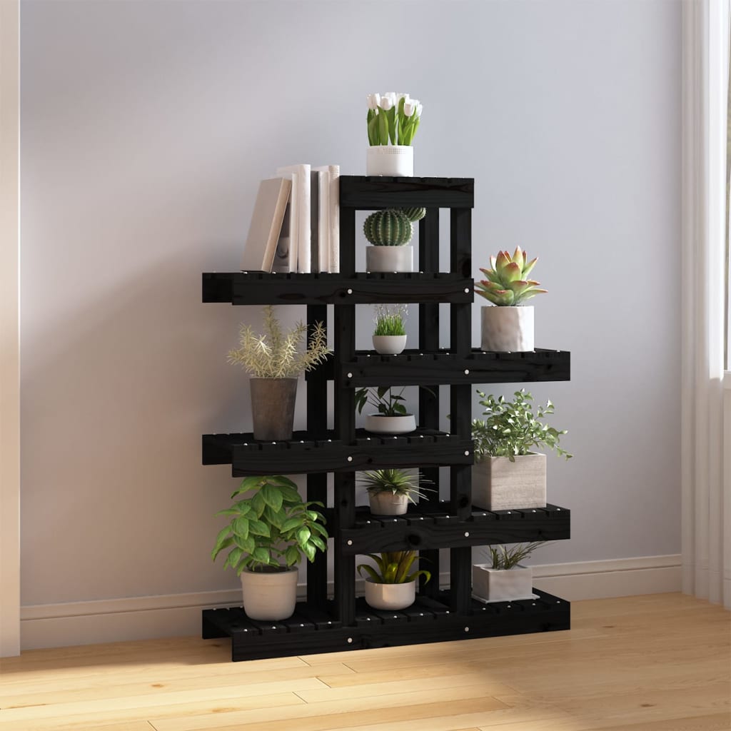 Kasviteline musta 85x25x109,5 cm täysi mänty - Sisustajankoti.fi