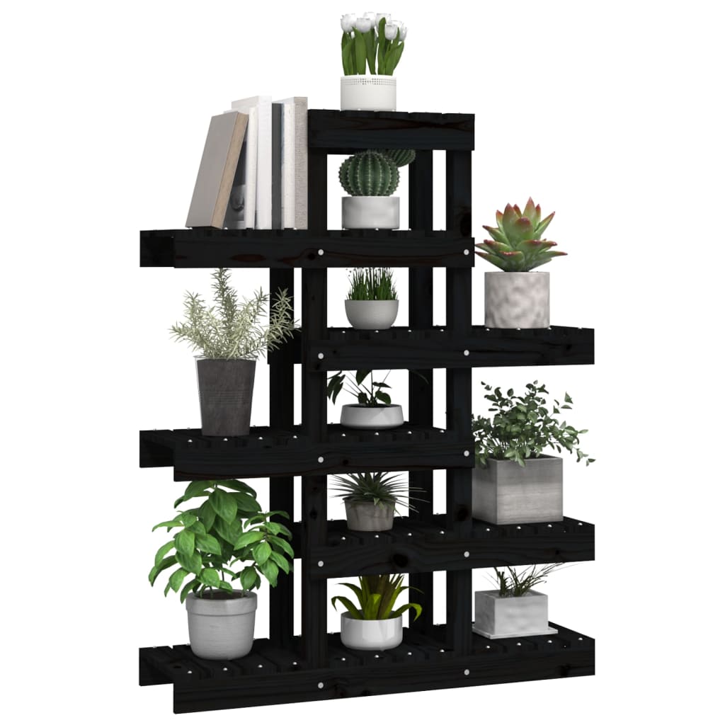 Kasviteline musta 85x25x109,5 cm täysi mänty - Sisustajankoti.fi