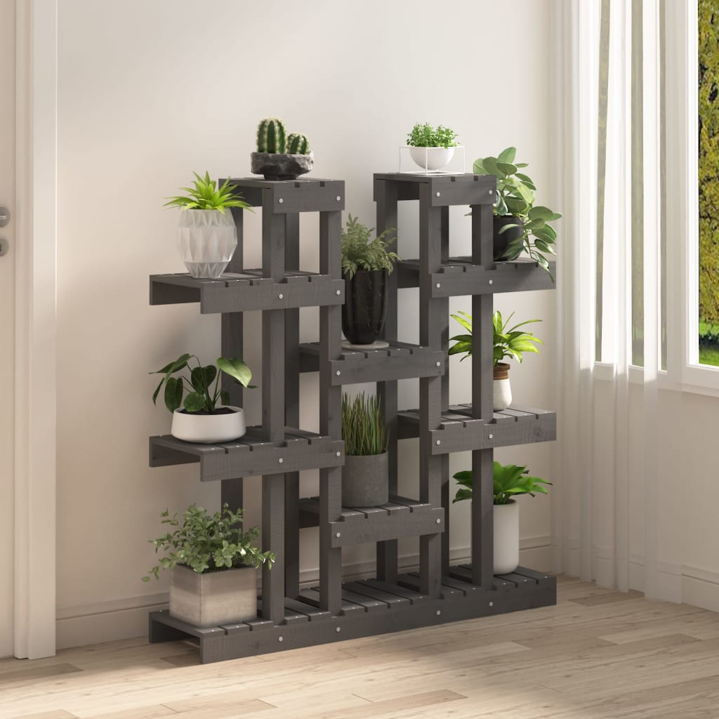 Kasviteline harmaa 104,5x25x109,5 cm täysi mänty - Sisustajankoti.fi
