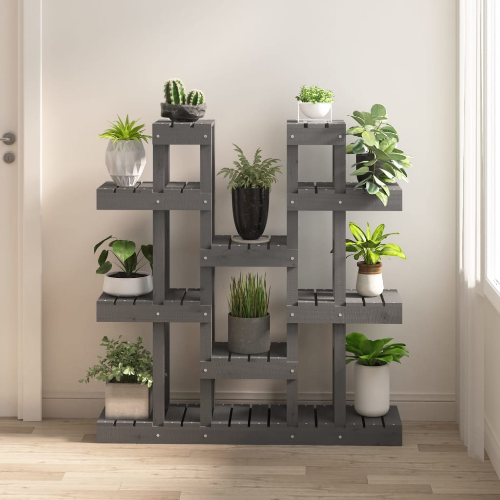 Kasviteline harmaa 104,5x25x109,5 cm täysi mänty - Sisustajankoti.fi