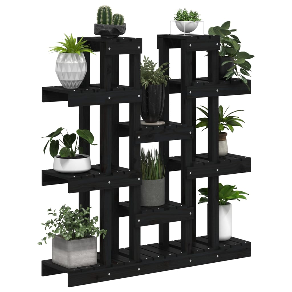 Kasviteline musta 104,5x25x109,5 cm täysi mänty - Sisustajankoti.fi
