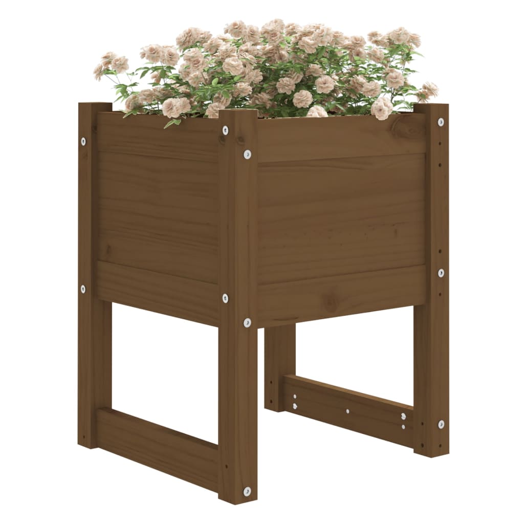 Kukkalaatikot 2 kpl hunajanruskea 40x40x52,5 cm täysi mänty - Sisustajankoti.fi