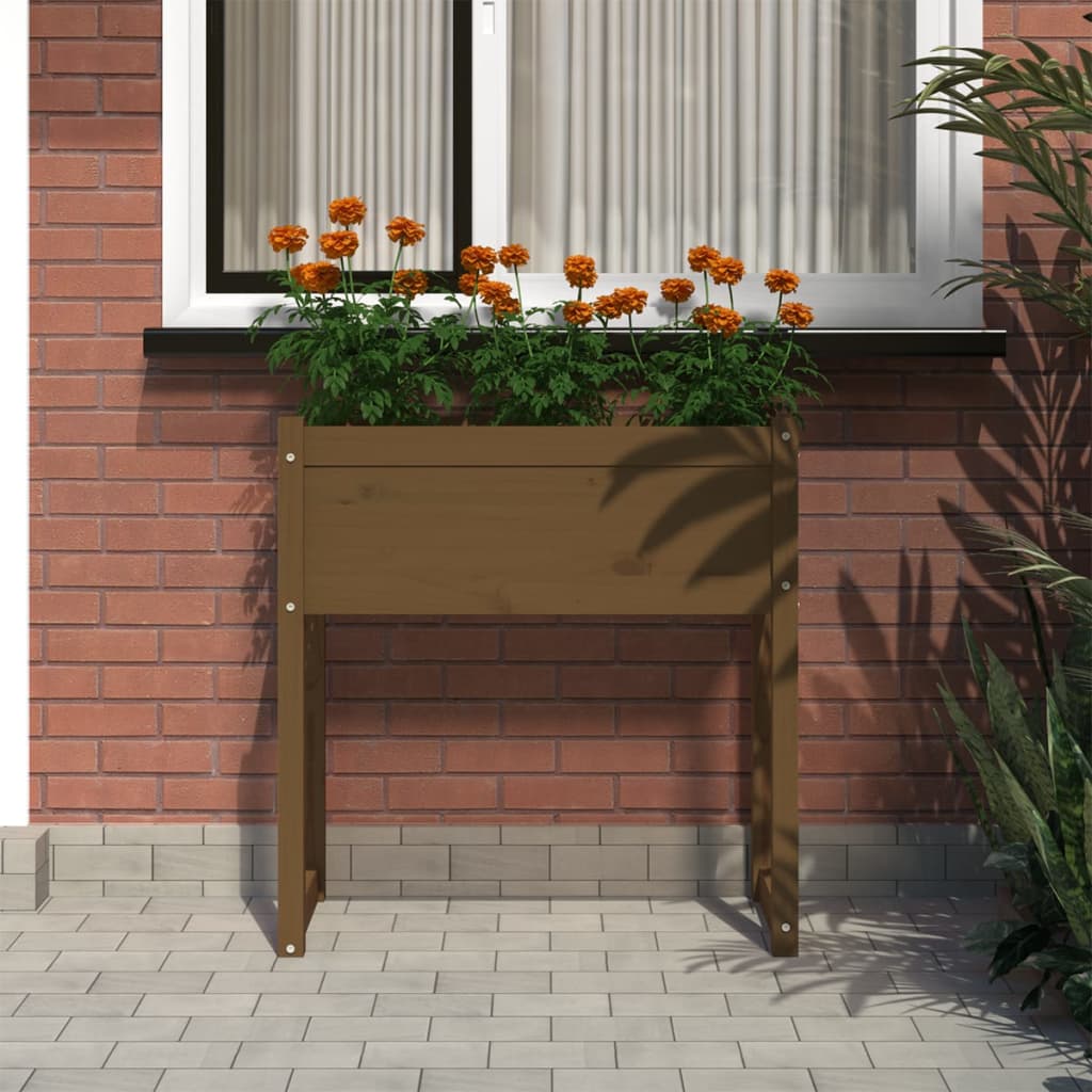 Kukkalaatikko hunajanruskea 78x40x81 cm täysi mänty - Sisustajankoti.fi