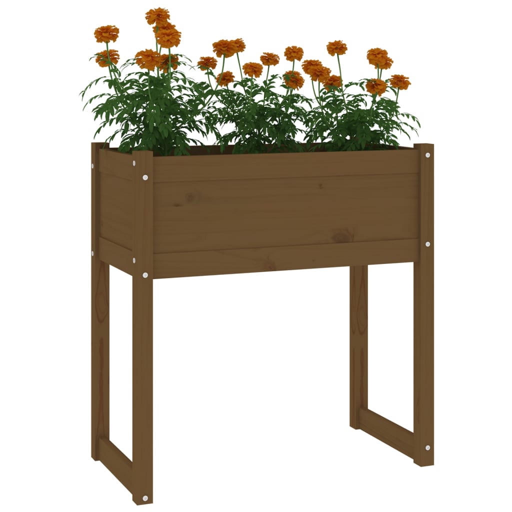 Kukkalaatikko hunajanruskea 78x40x81 cm täysi mänty - Sisustajankoti.fi