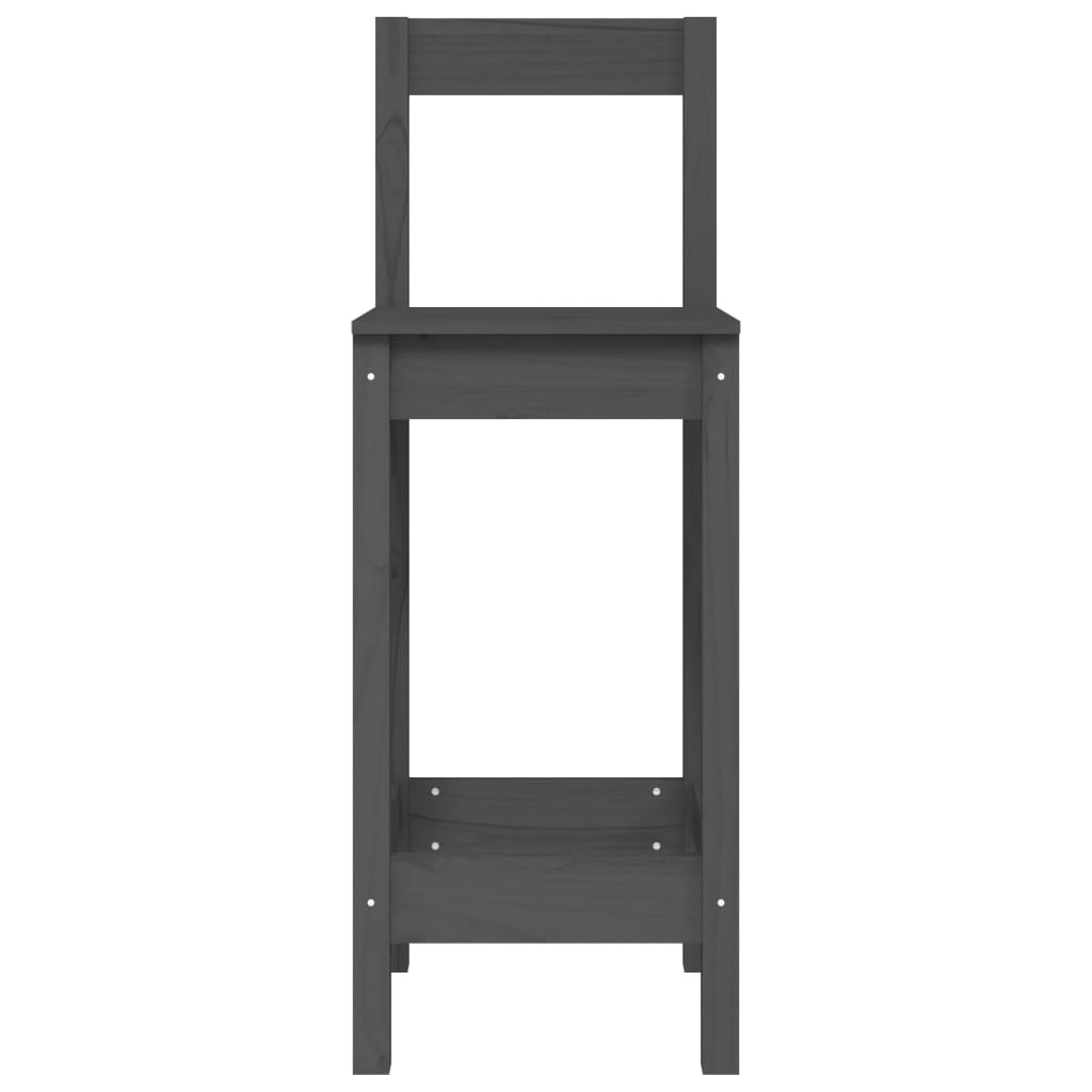 Baarituolit 2 kpl harmaa 40x41,5x112 cm täysi mänty - Sisustajankoti.fi