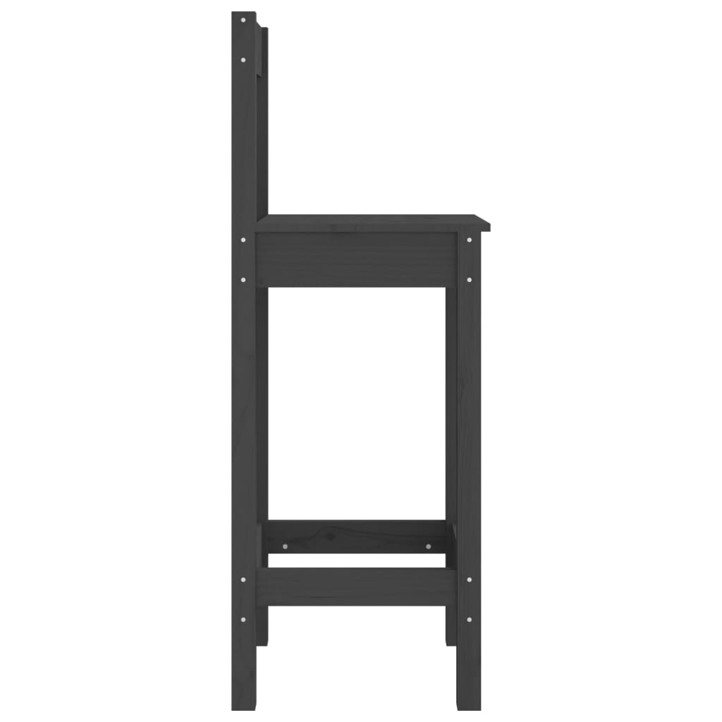 Baarituolit 2 kpl harmaa 40x41,5x112 cm täysi mänty - Sisustajankoti.fi