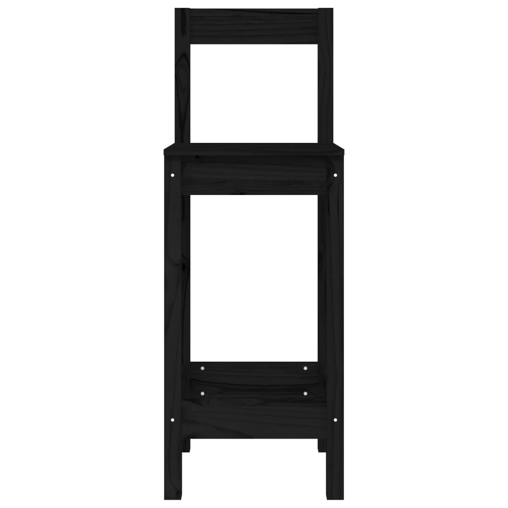Baarituolit 2 kpl musta 40x41,5x112 cm täysi mänty - Sisustajankoti.fi