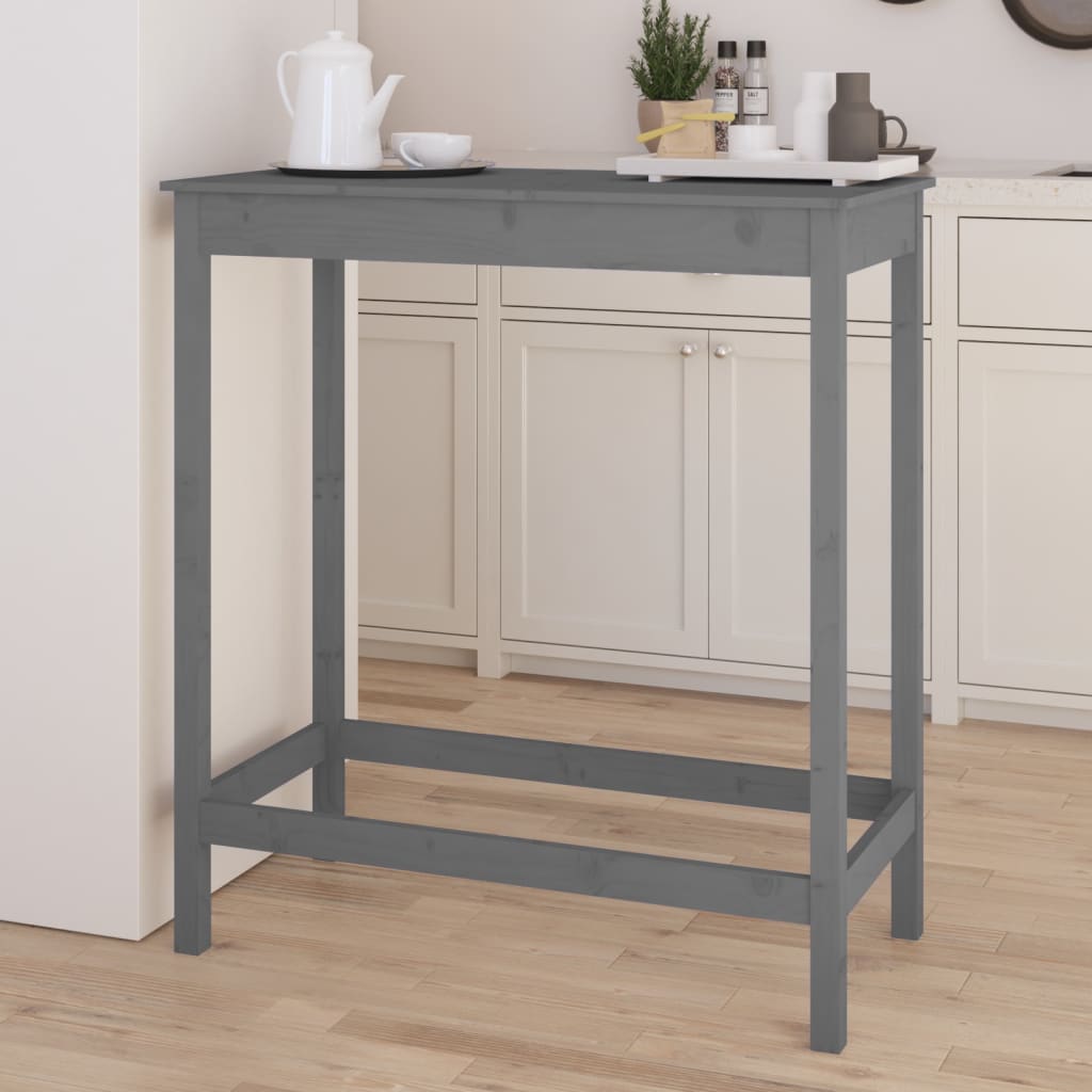 Baaripöytä harmaa 100x50x110 cm täysi mänty - Sisustajankoti.fi