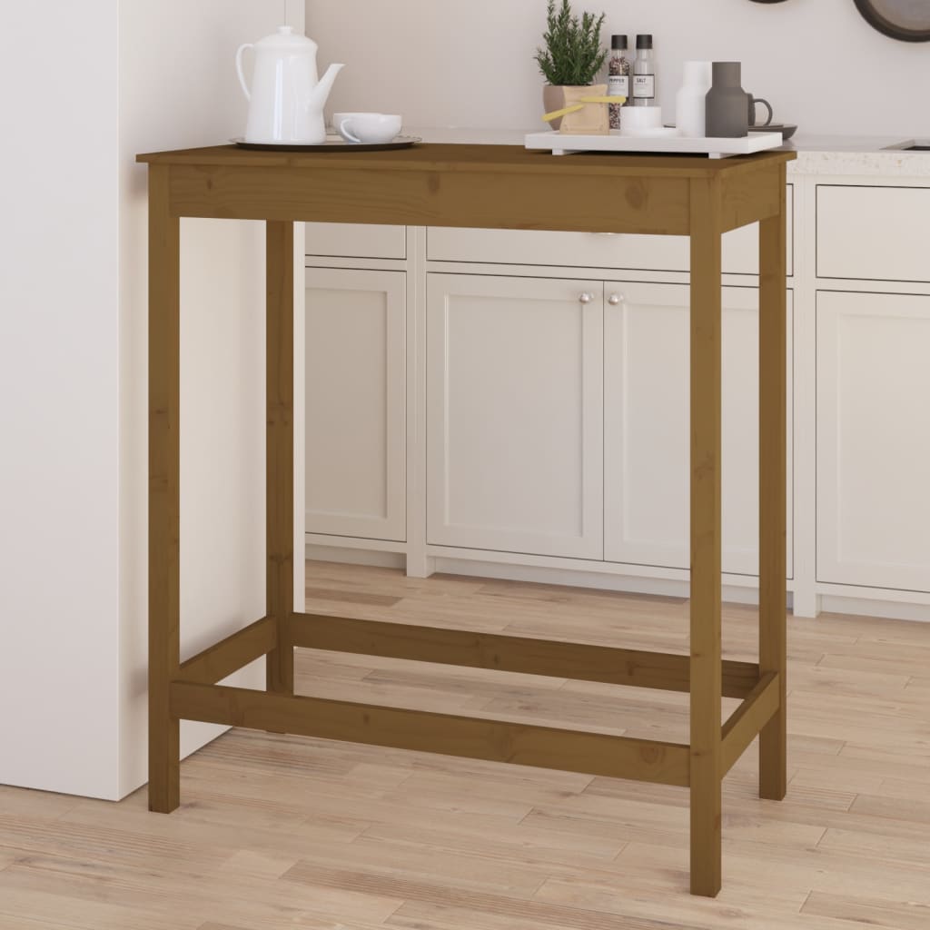 Baaripöytä hunajanruskea 100x50x110 cm täysi mänty - Sisustajankoti.fi