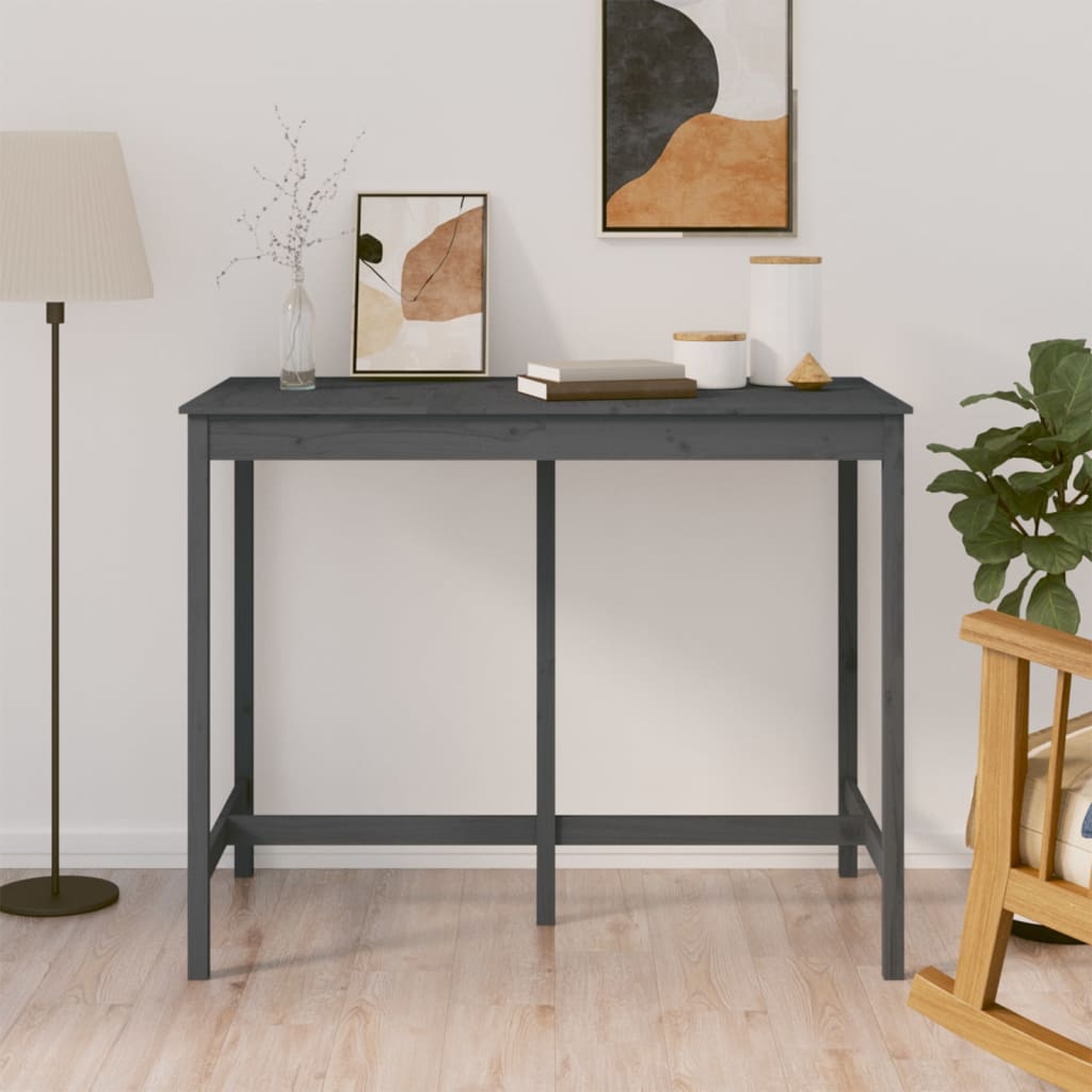 Baaripöytä harmaa 140x80x110 cm täysi mänty - Sisustajankoti.fi