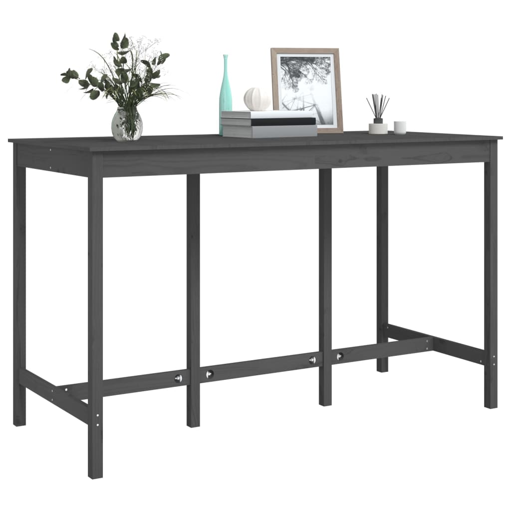 Baaripöytä harmaa 180x80x110 cm täysi mänty - Sisustajankoti.fi