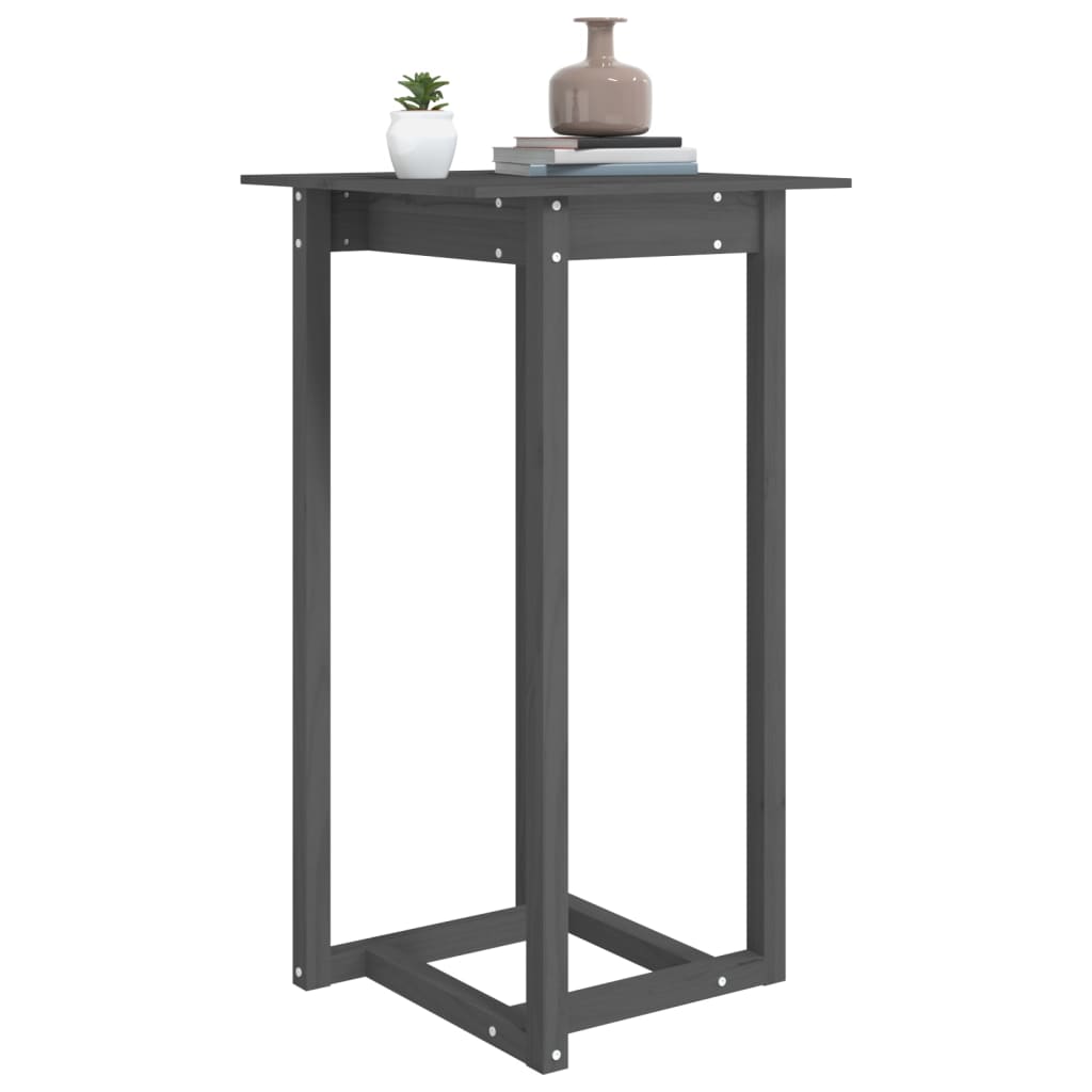 Baaripöytä harmaa 60x60x110 cm täysi mänty - Sisustajankoti.fi