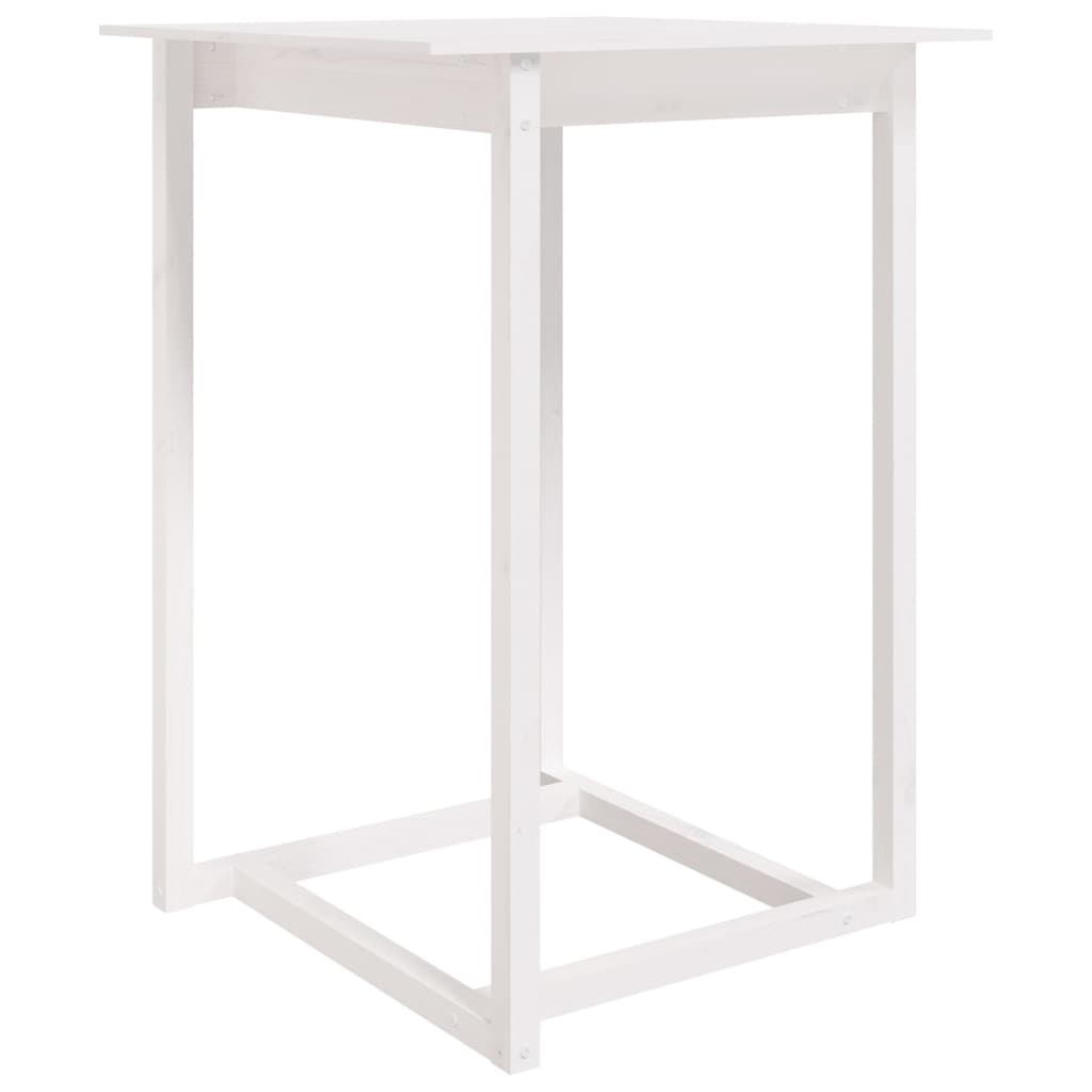 Baaripöytä valkoinen 80x80x110 cm täysi mänty - Sisustajankoti.fi