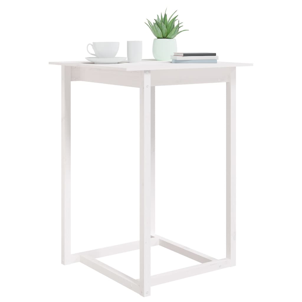 Baaripöytä valkoinen 80x80x110 cm täysi mänty - Sisustajankoti.fi