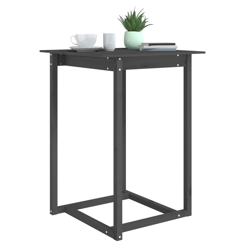 Baaripöytä harmaa 80x80x110 cm täysi mänty - Sisustajankoti.fi