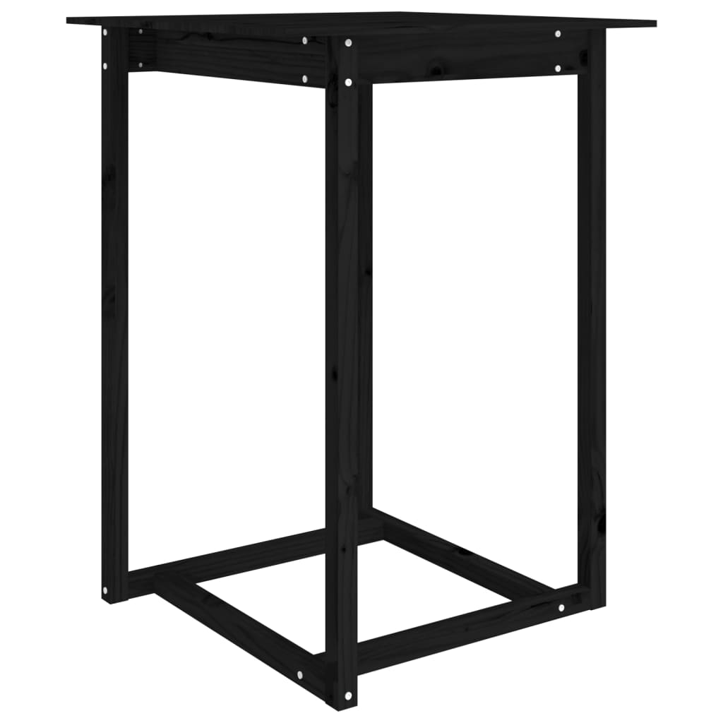 Baaripöytä musta 80x80x110 cm täysi mänty - Sisustajankoti.fi