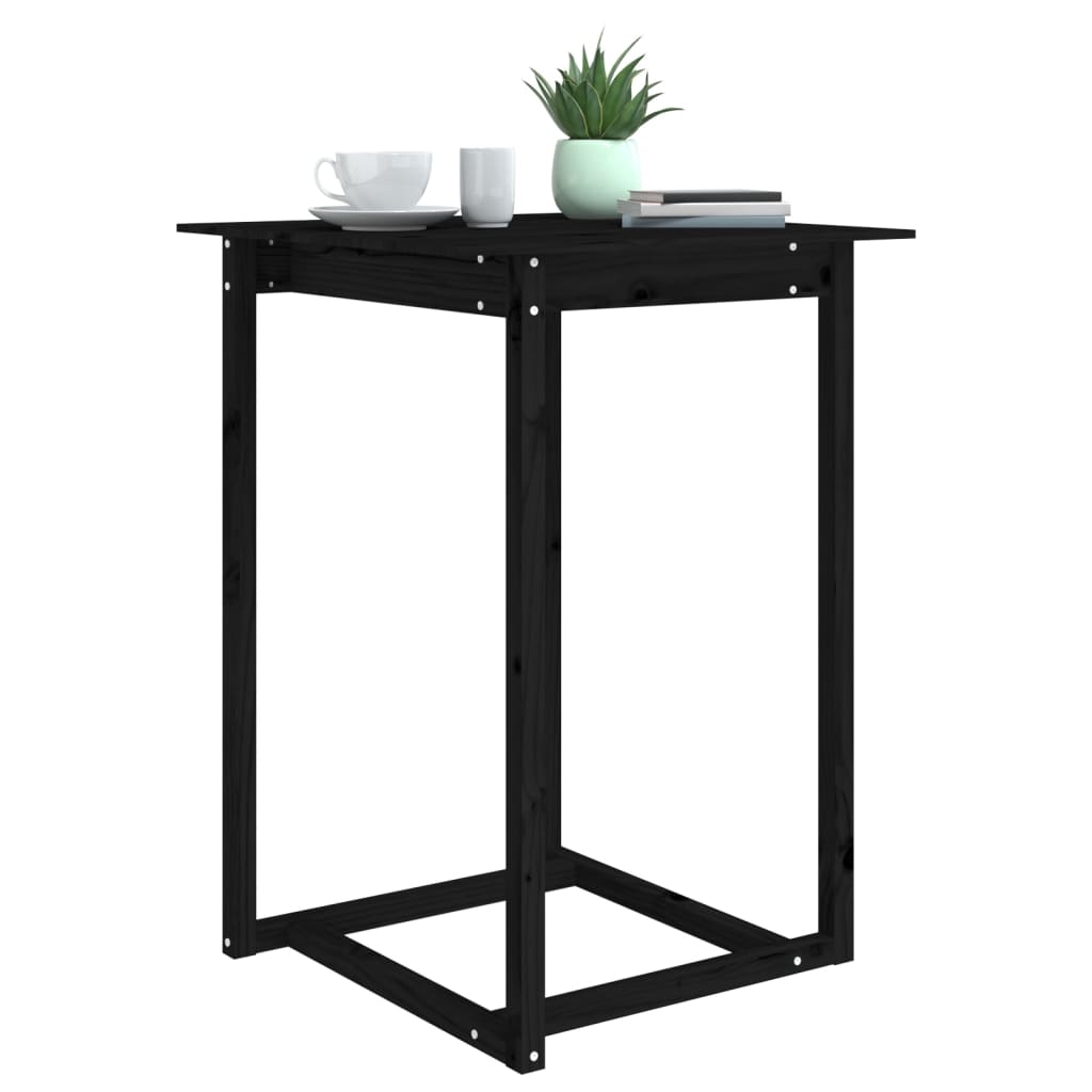 Baaripöytä musta 80x80x110 cm täysi mänty - Sisustajankoti.fi