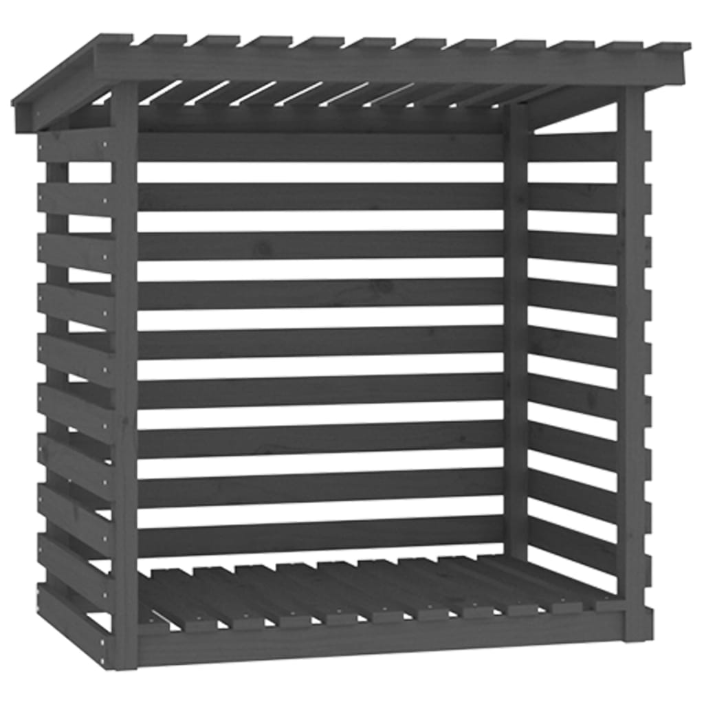 Polttopuuteline harmaa 108x73x108 cm täysi mänty - Sisustajankoti.fi