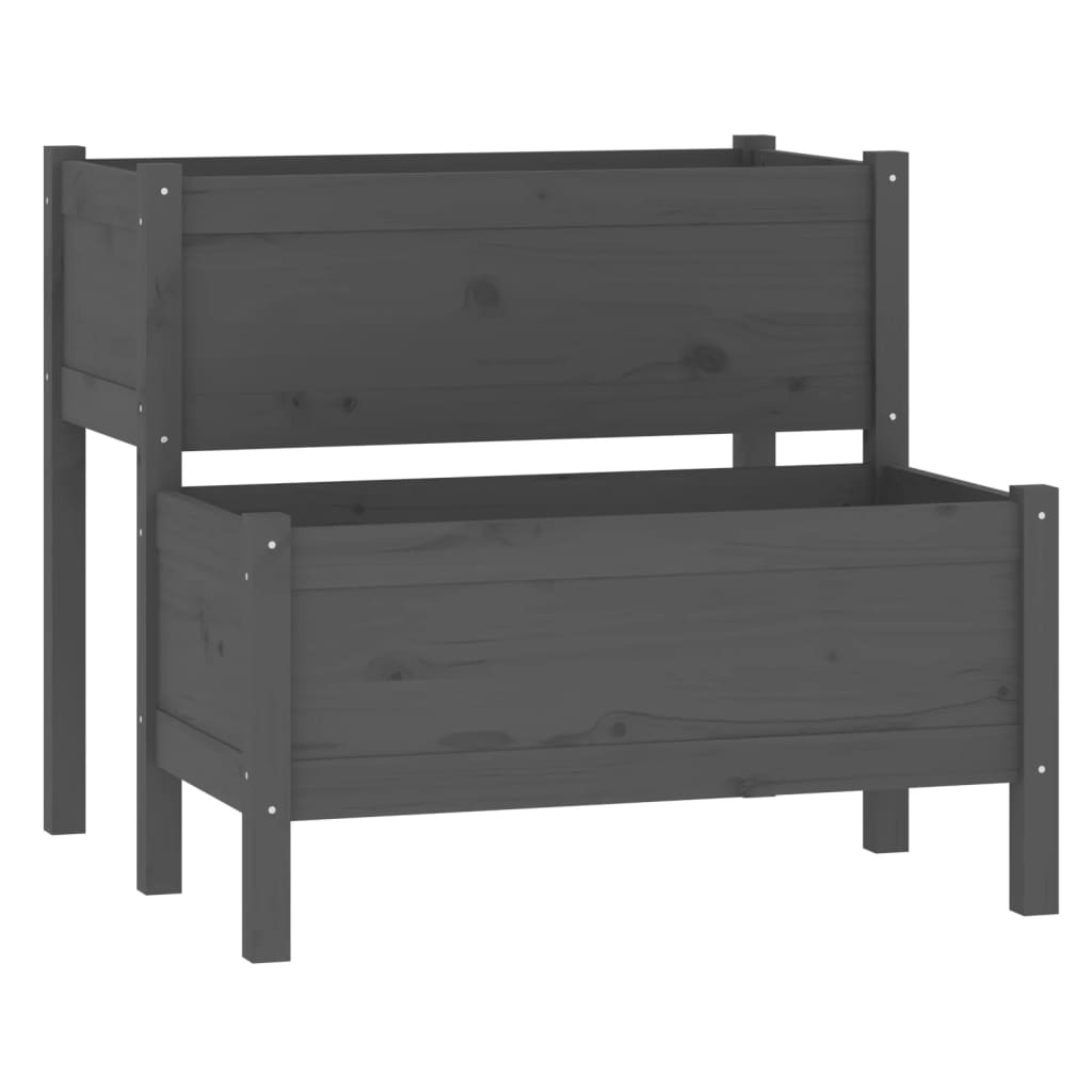 Kukkalaatikko harmaa 84,5x84x75 cm täysi mänty - Sisustajankoti.fi