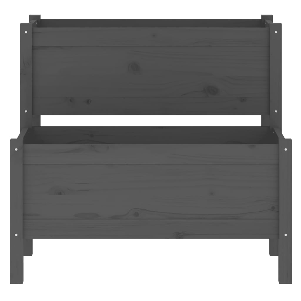Kukkalaatikko harmaa 84,5x84x75 cm täysi mänty - Sisustajankoti.fi