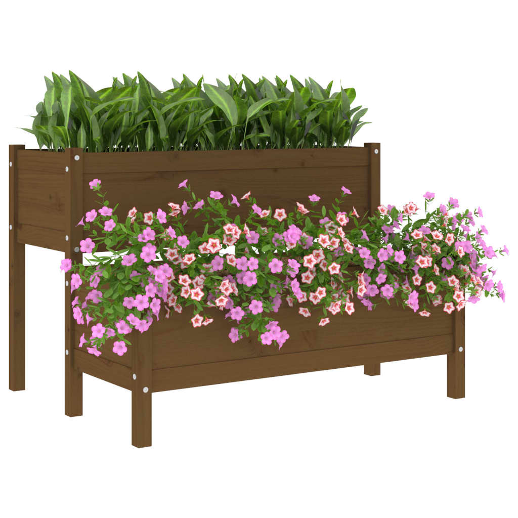 Kukkalaatikko hunajanruskea 110x84x75 cm täysi mänty - Sisustajankoti.fi