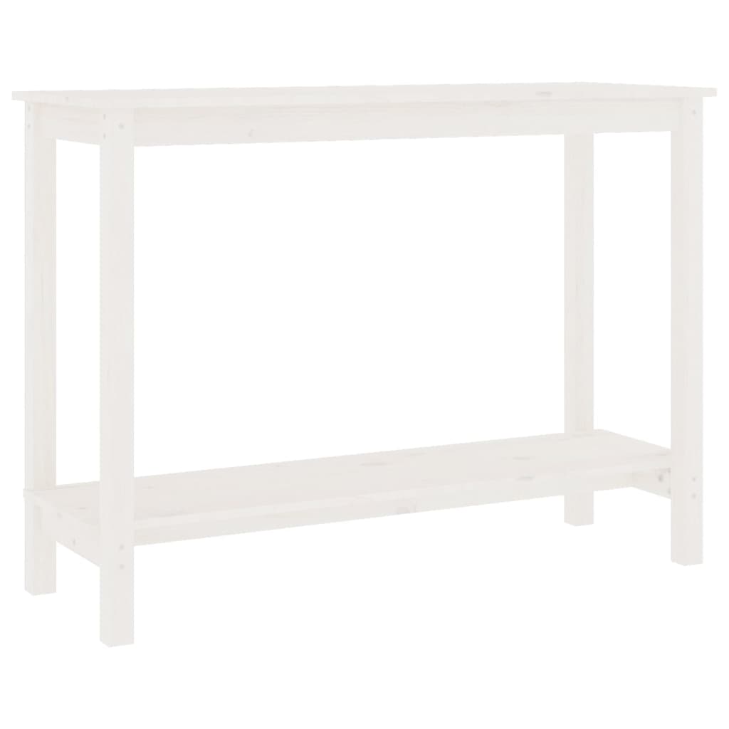 Konsolipöytä valkoinen 110x40x80 cm täysi mänty - Sisustajankoti.fi