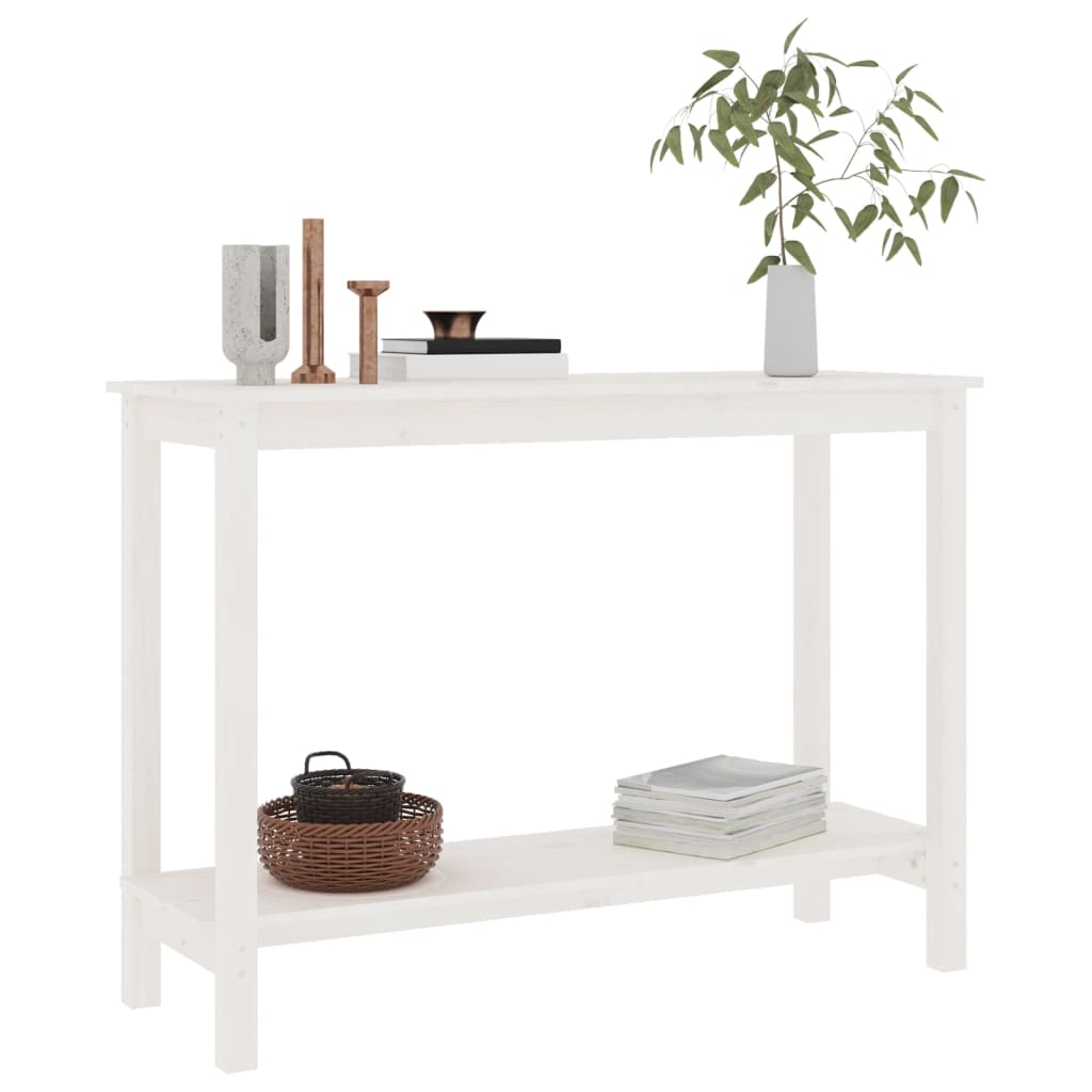 Konsolipöytä valkoinen 110x40x80 cm täysi mänty - Sisustajankoti.fi
