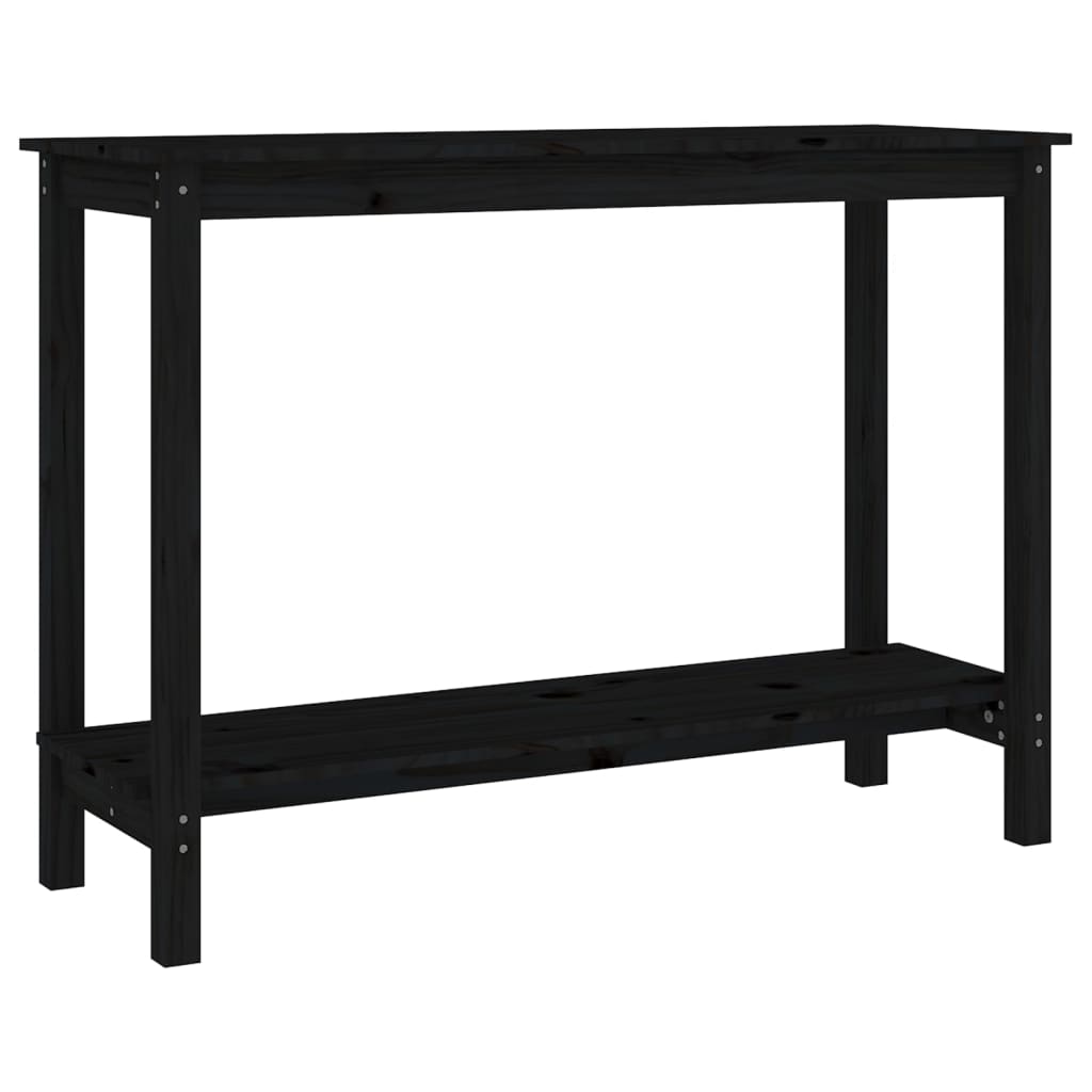Konsolipöytä musta 110x40x80 cm täysi mänty - Sisustajankoti.fi