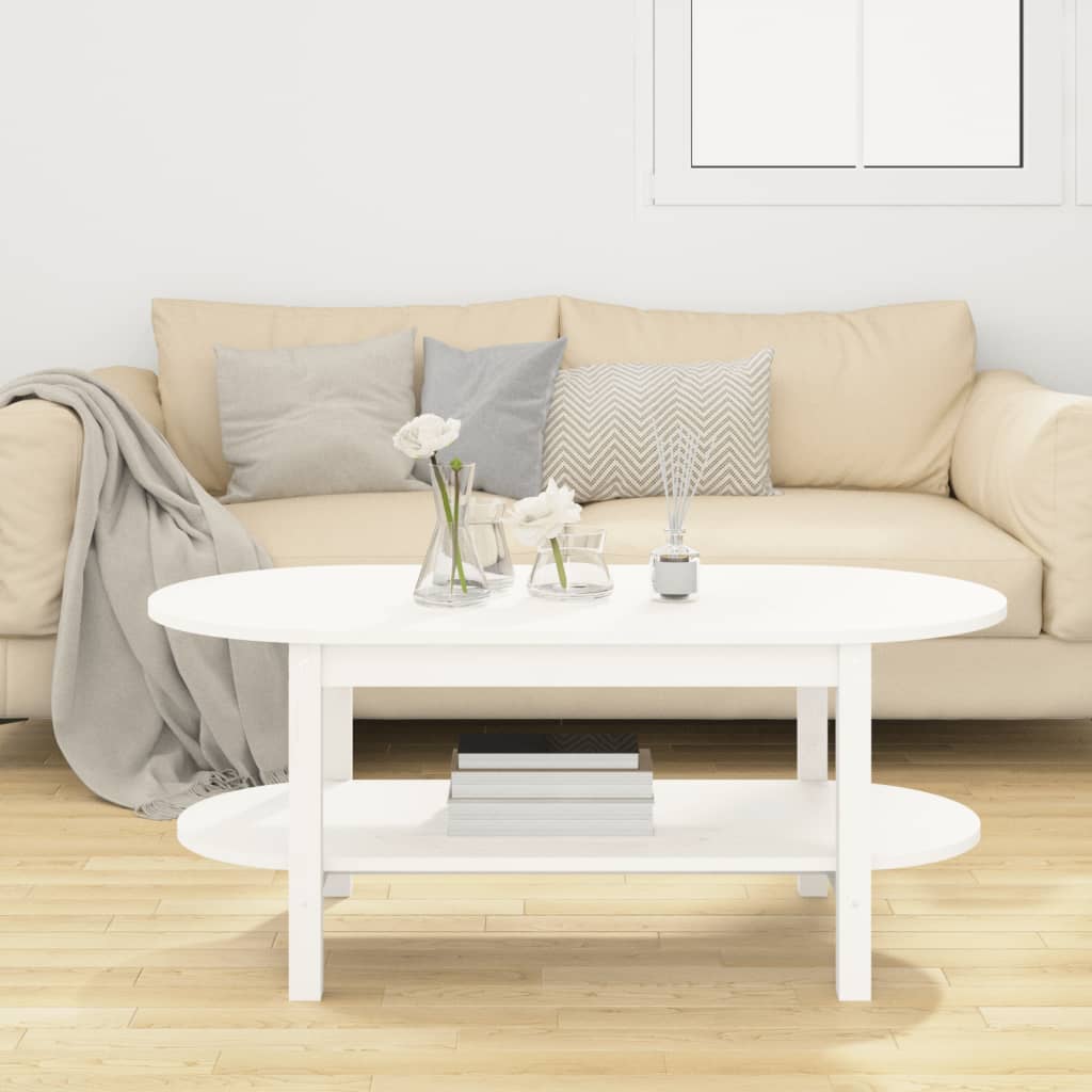 Sohvapöytä valkoinen 110x55x45 cm täysi mänty - Sisustajankoti.fi