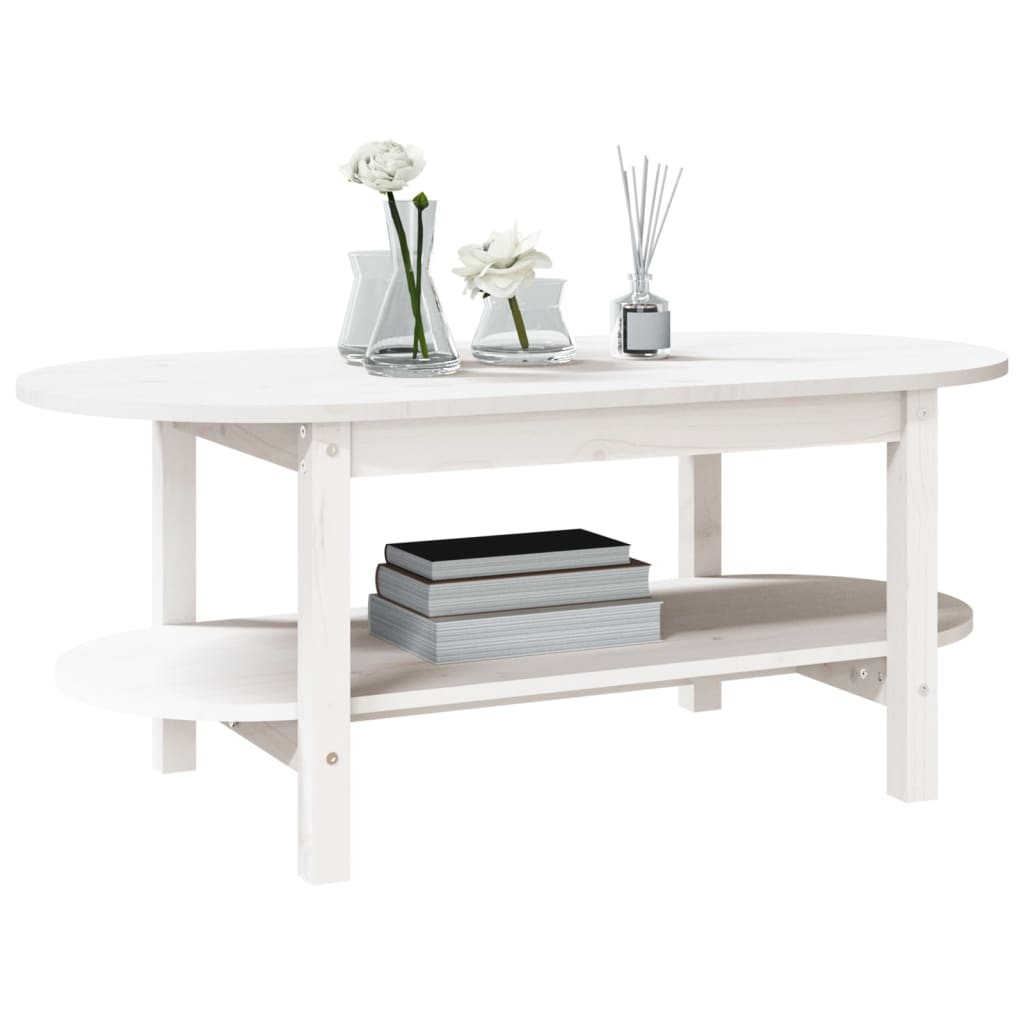 Sohvapöytä valkoinen 110x55x45 cm täysi mänty - Sisustajankoti.fi