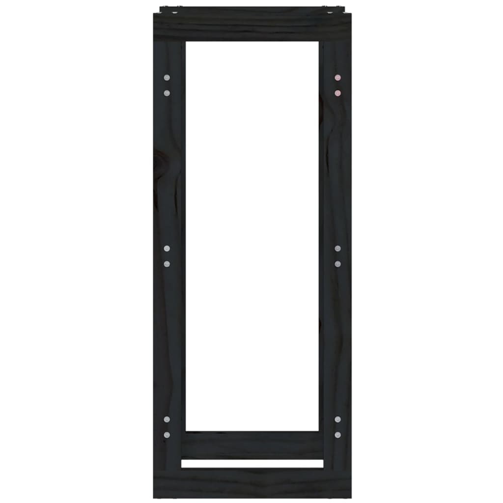 Polttopuuteline musta 41x25x100 cm täysi mänty - Sisustajankoti.fi