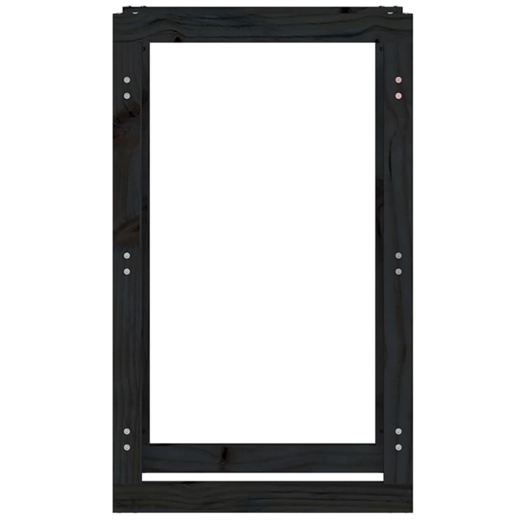 Polttopuuteline musta 60x25x100 cm täysi mänty - Sisustajankoti.fi