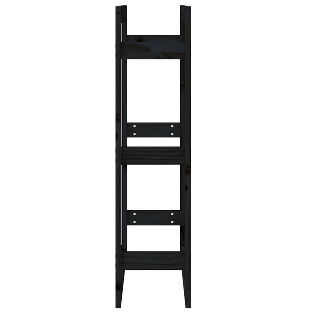 Polttopuuteline musta 60x25x100 cm täysi mänty - Sisustajankoti.fi