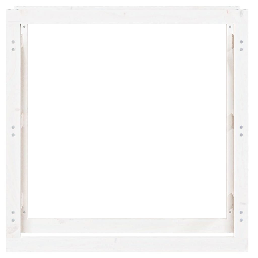 Polttopuuteline valkoinen 100x25x100 cm täysi mänty - Sisustajankoti.fi