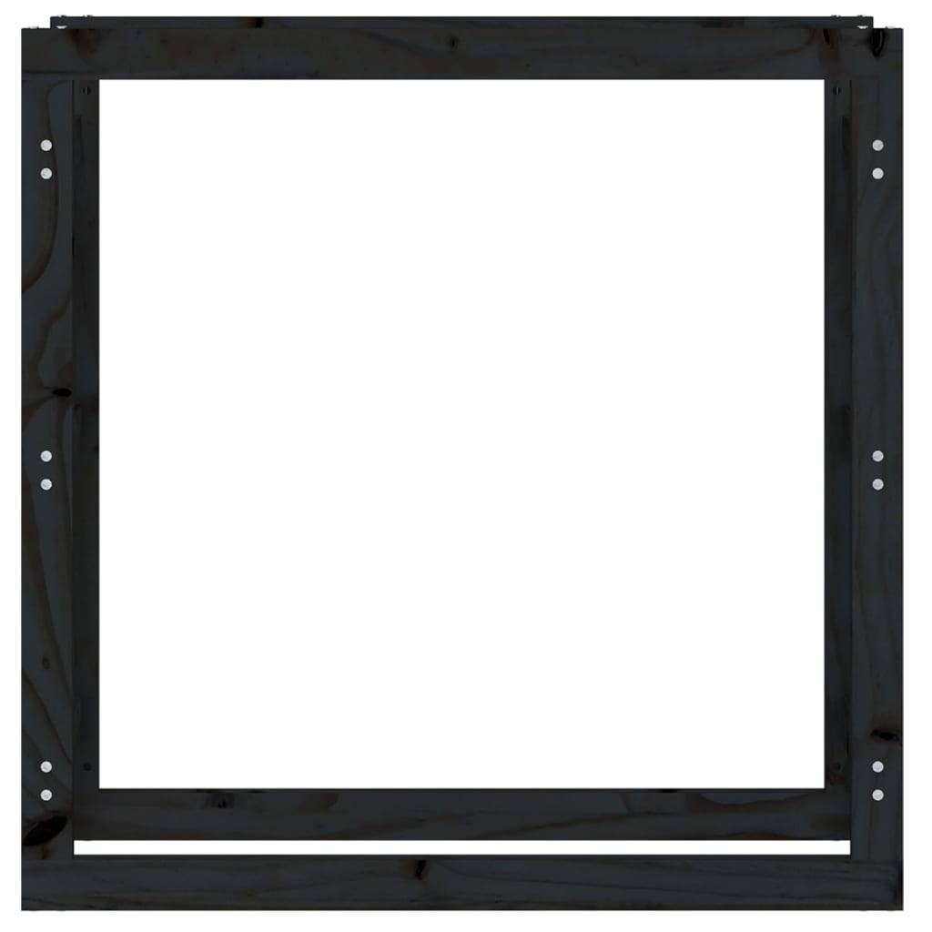 Polttopuuteline musta 100x25x100 cm täysi mänty - Sisustajankoti.fi