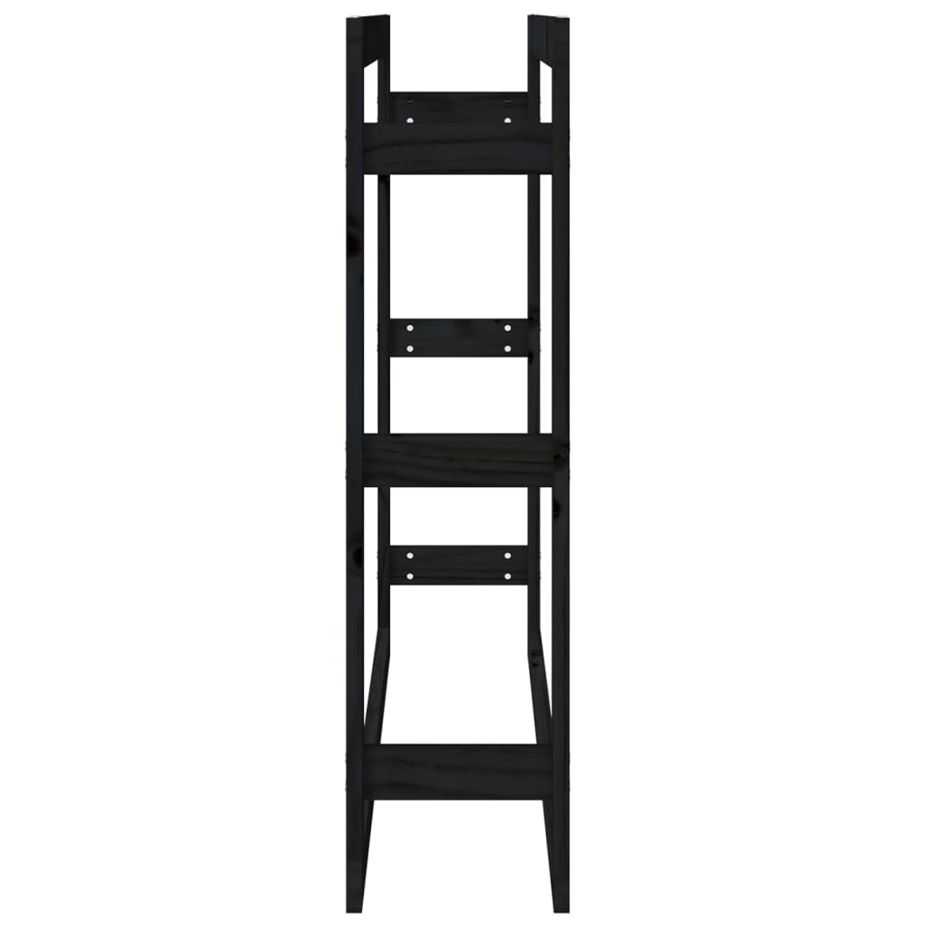 Polttopuuteline musta 100x25x100 cm täysi mänty - Sisustajankoti.fi