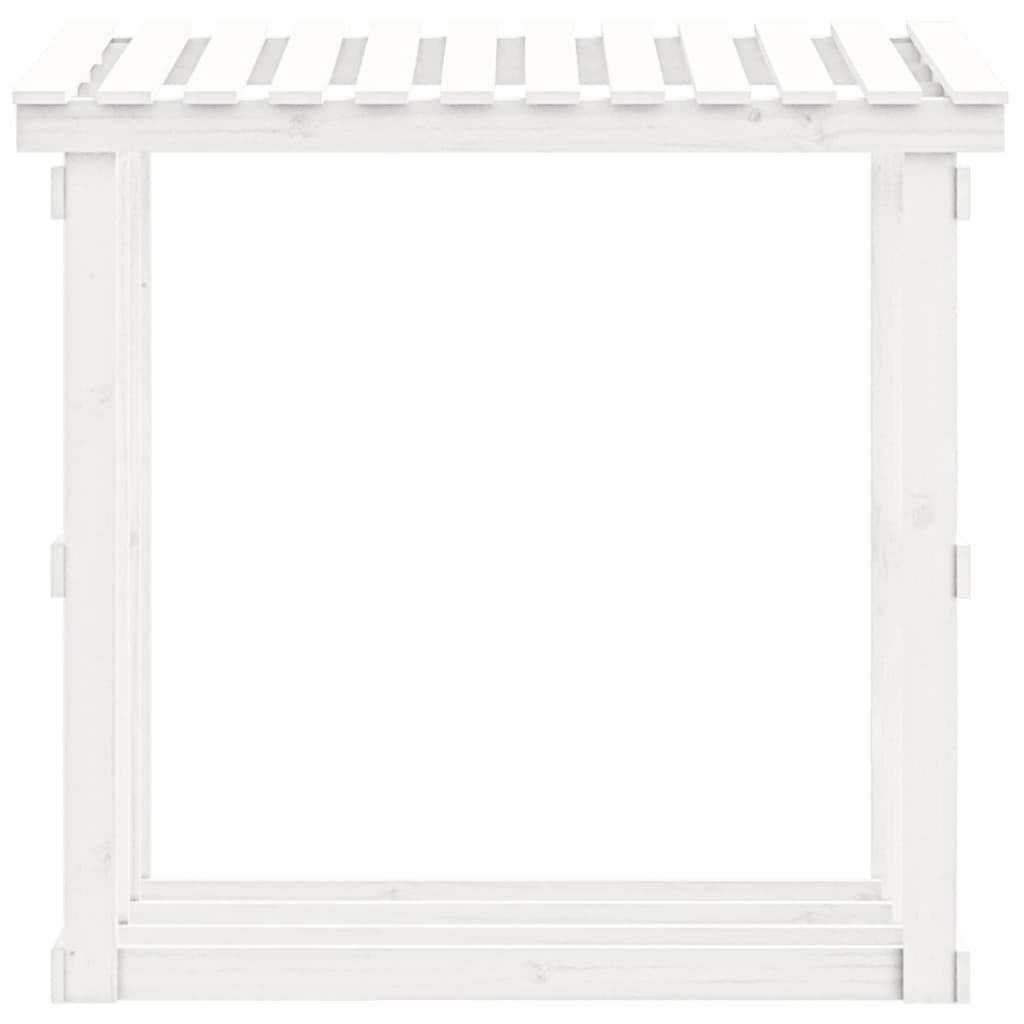 Polttopuuteline valkoinen 108x64,5x109 cm täysi mänty - Sisustajankoti.fi
