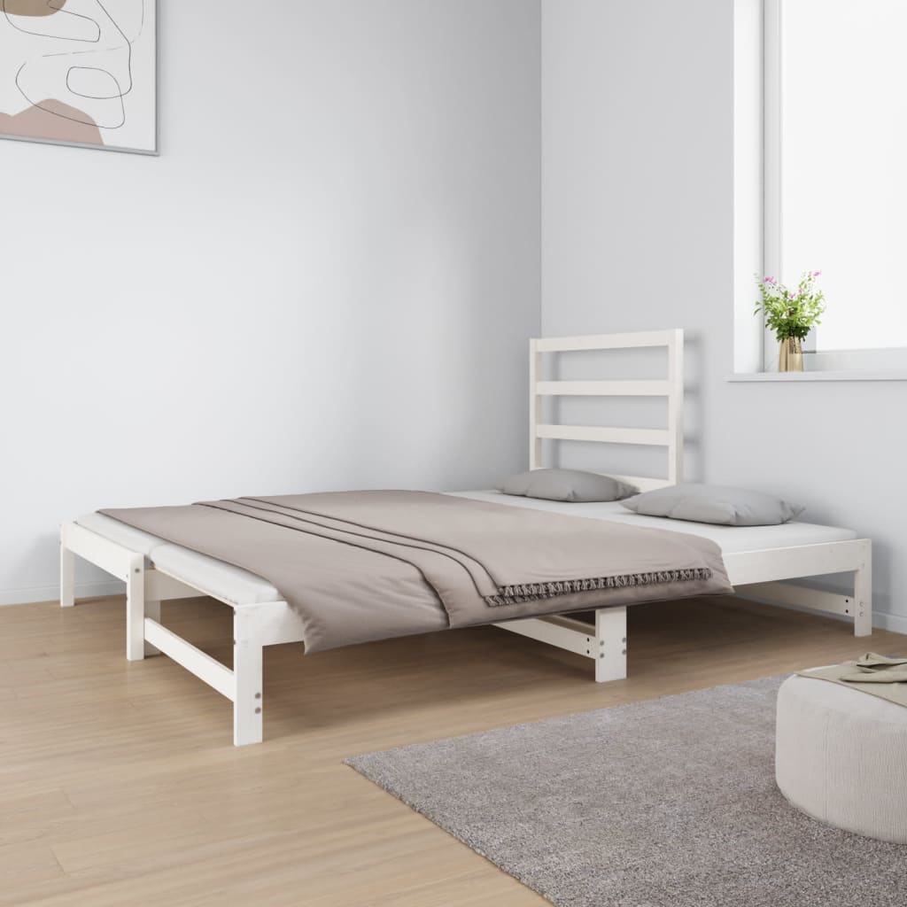 Sohvasänky ulosvedettävä valkoinen 2x (90x190) cm täysi mänty - Sisustajankoti.fi