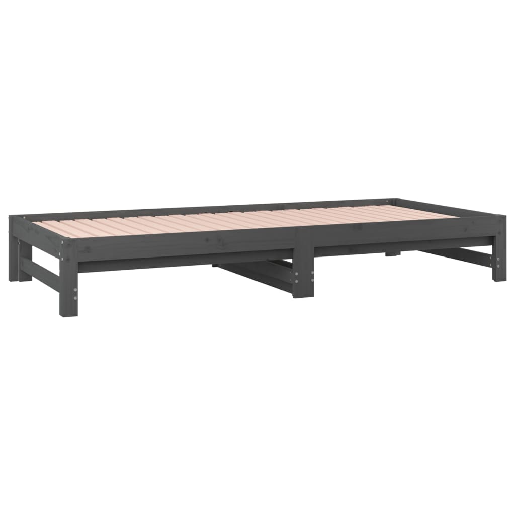 Sohvasänky ulosvedettävä harmaa 2x (90x190) cm täysi mänty - Sisustajankoti.fi