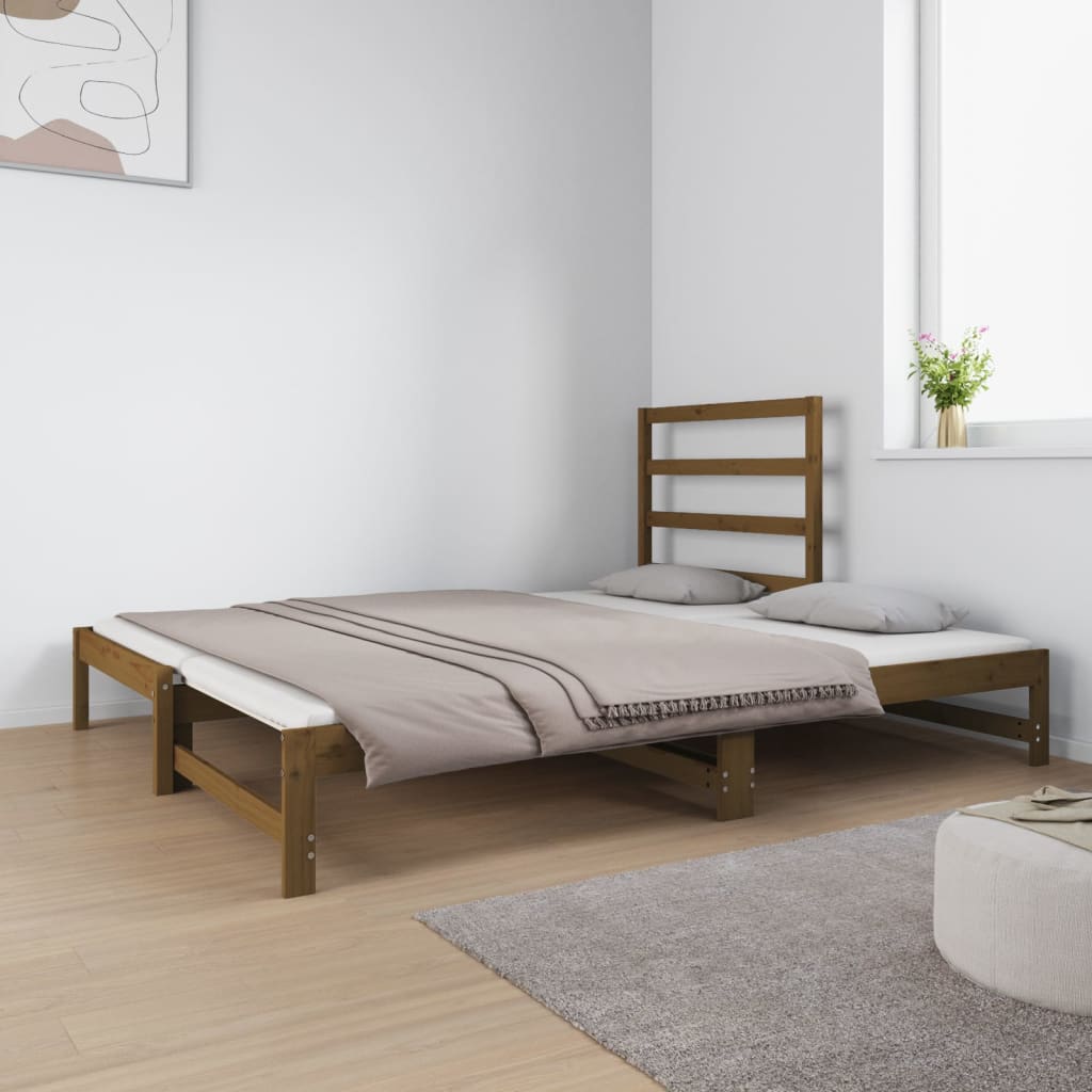 Sohvasänky ulosvedettävä hunajanrusk. 2x(90x190) cm täysi mänty - Sisustajankoti.fi