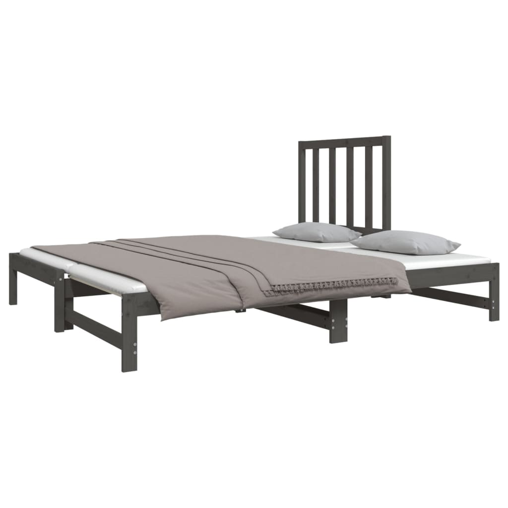 Sohvasänky ulosvedettävä harmaa 2x (90x190) cm täysi mänty - Sisustajankoti.fi