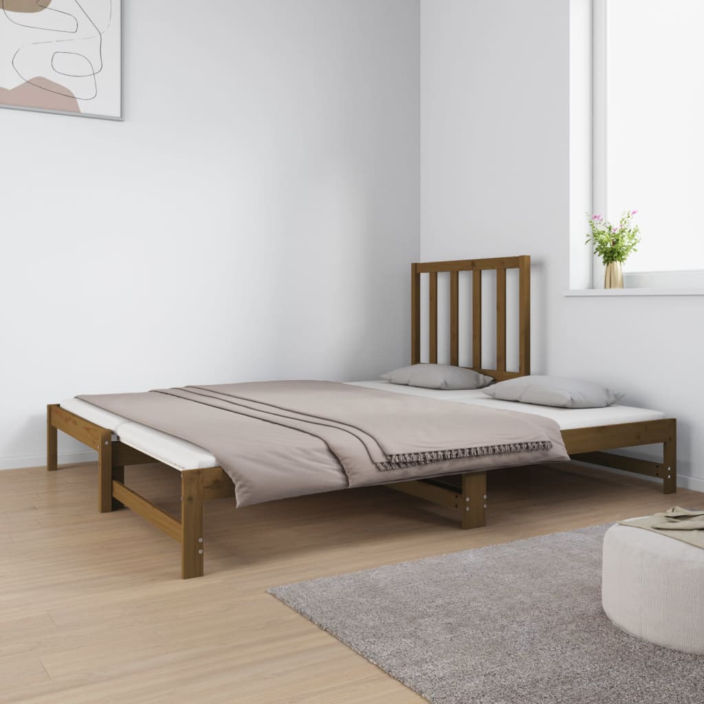 Sohvasänky ulosvedettävä hunajanrusk. 2x(90x190) cm täysi mänty - Sisustajankoti.fi