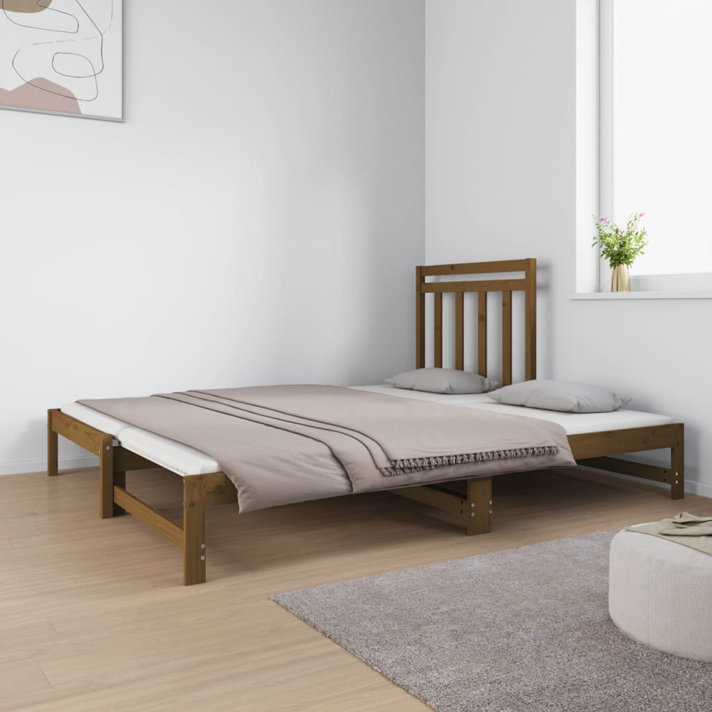 Sohvasänky ulosvedettävä hunajanrusk. 2x(90x190) cm täysi mänty - Sisustajankoti.fi