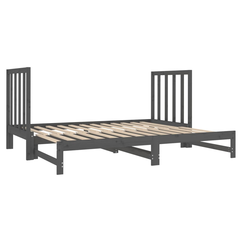 Sohvasänky ulosvedettävä harmaa 2x (90x190) cm täysi mänty - Sisustajankoti.fi