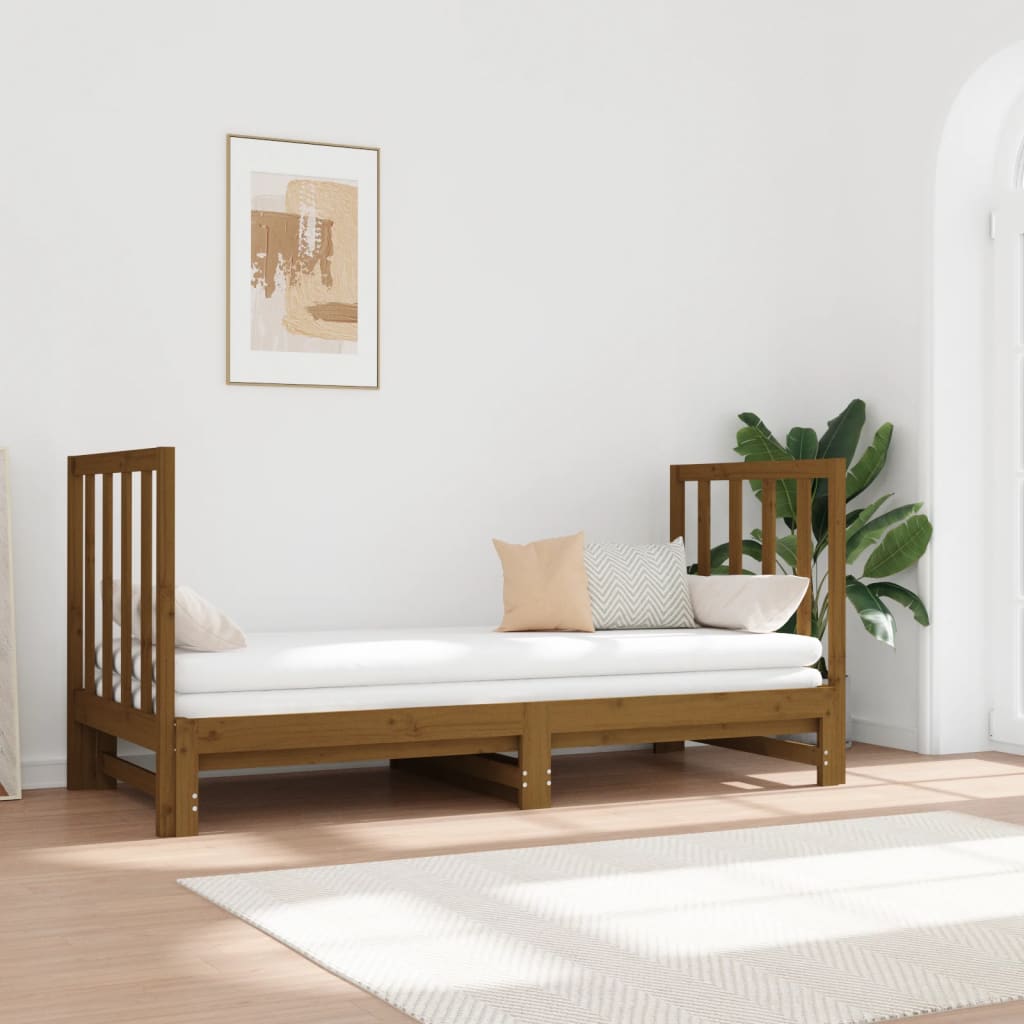 Sohvasänky ulosvedettävä hunajanrusk. 2x(90x190) cm täysi mänty - Sisustajankoti.fi