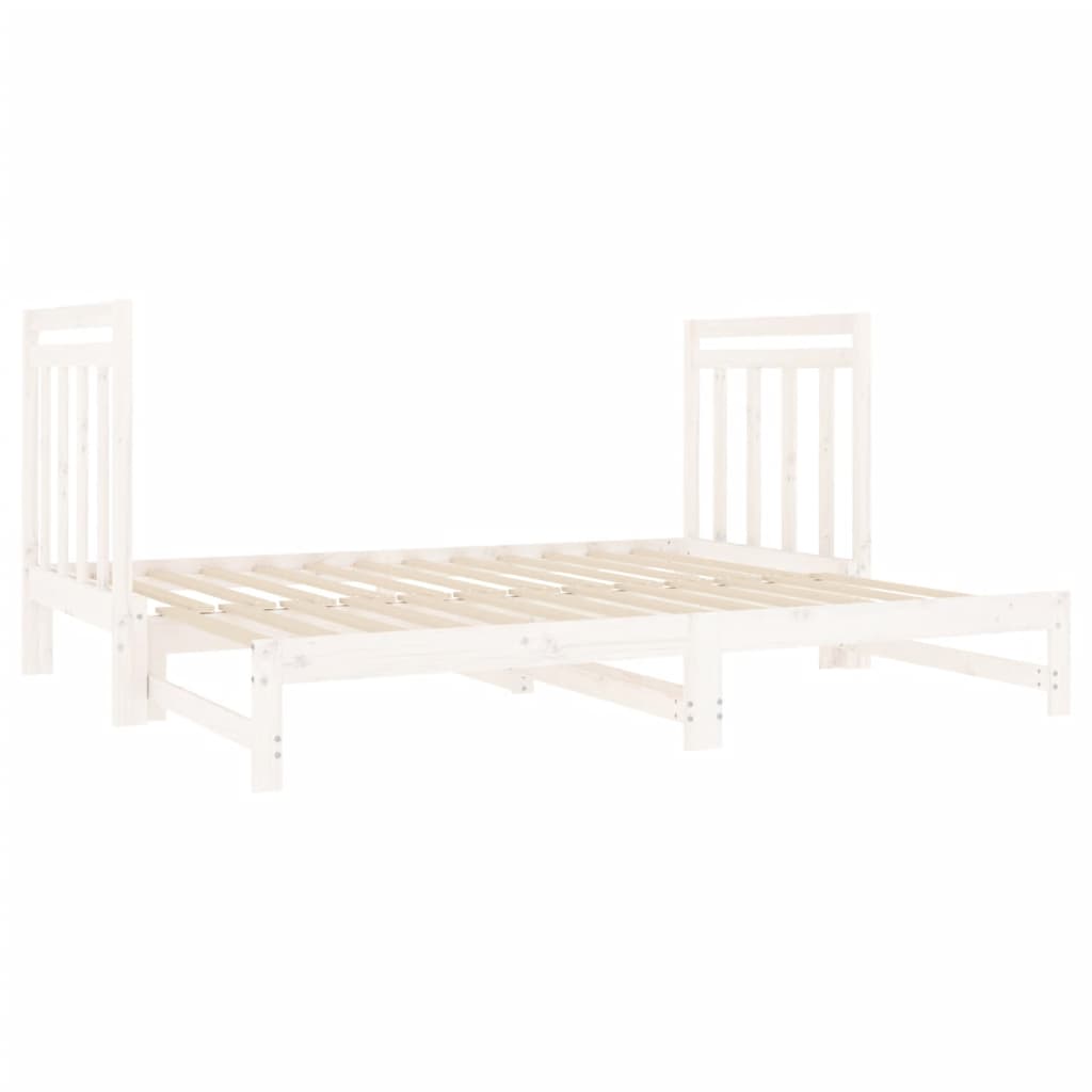 Sohvasänky ulosvedettävä valkoinen 2x (90x190) cm täysi mänty - Sisustajankoti.fi